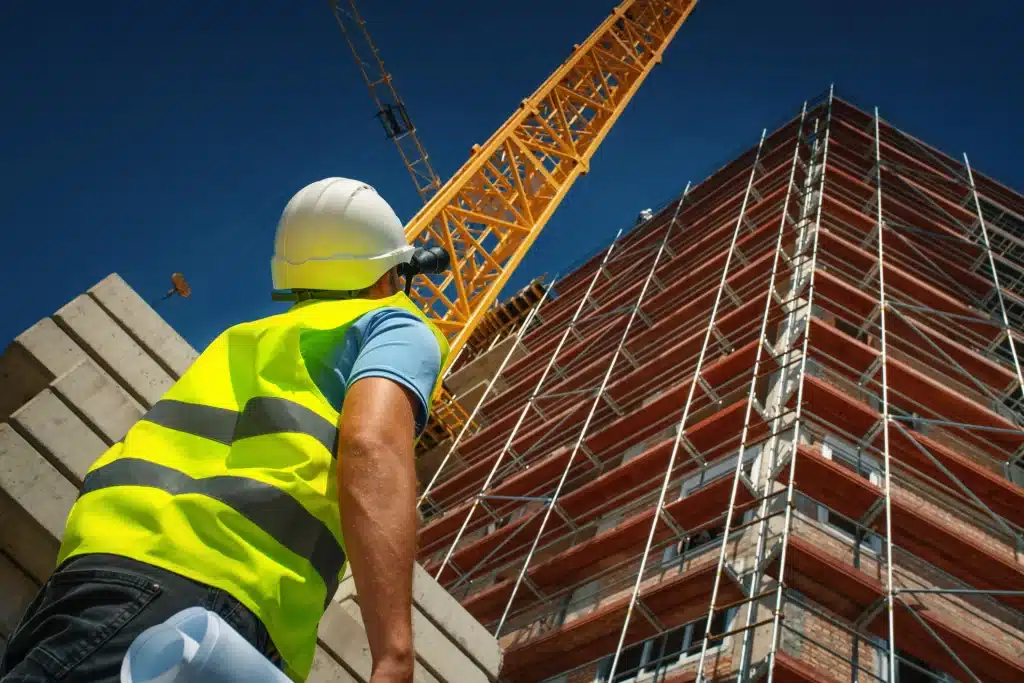 Man preparing to work at height