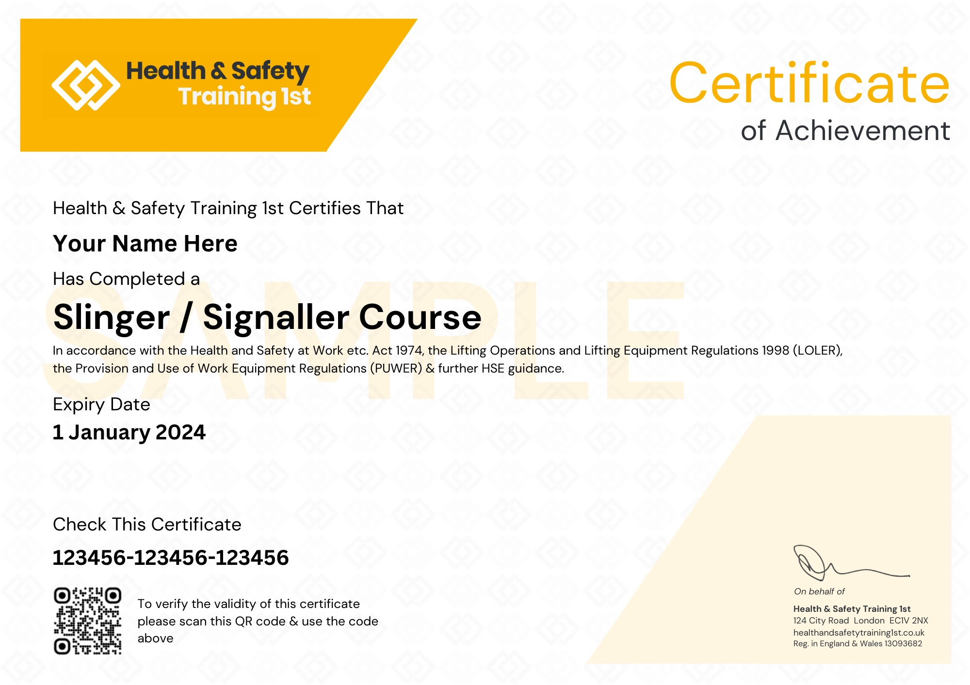 Fire Door Awareness Certificate