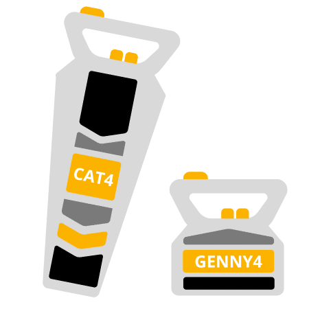 CAT and Genny mock test icon showing cable avoidance tool and signal generator.