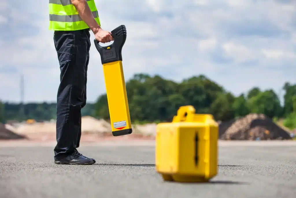 Trained Operative using Genny equipment to identify buried services