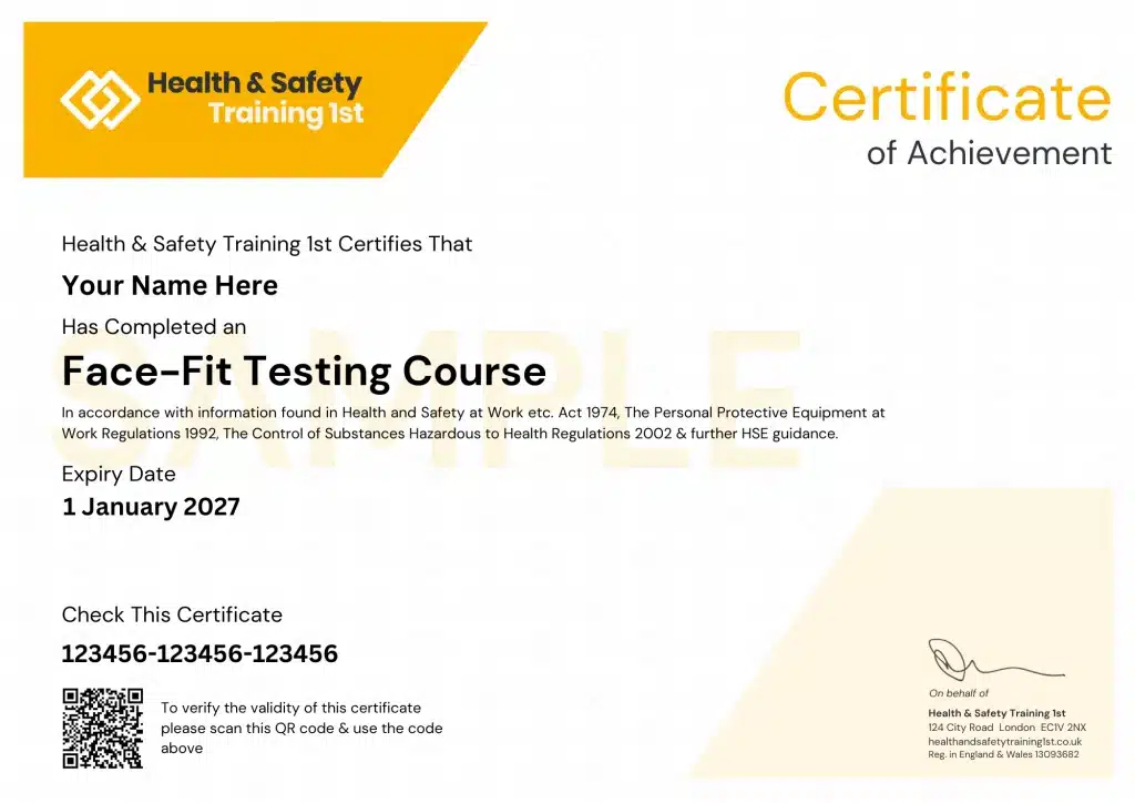 Sample fire door inspection certificate